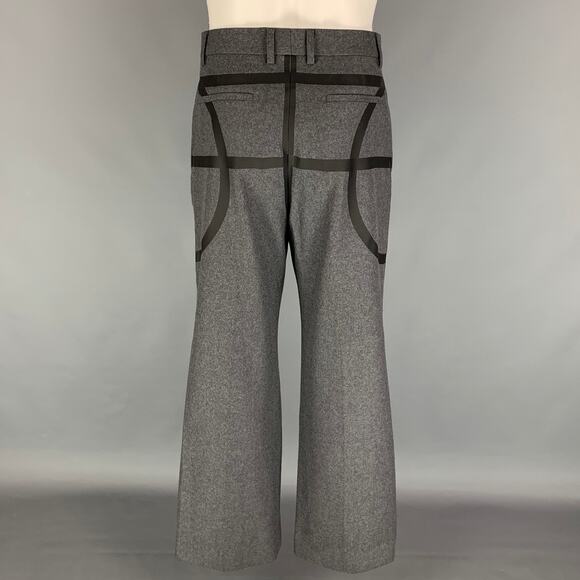 GIVENCHY Fall 2014 Basketball Collection 32 Gray Black Wool Wide Leg Dress Pants - Picture 4 of 7